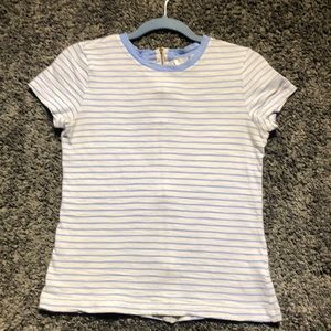 Striped Tshirt with Zipper Detail